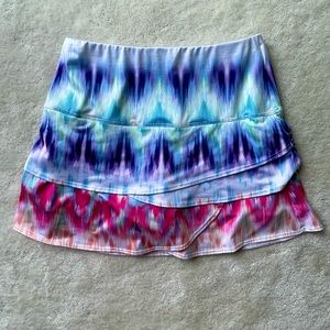 LUCKY IN LOVE LONG ILLUSION SCALLOP SKIRT